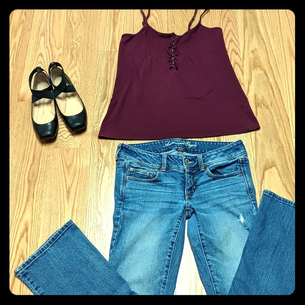 Plum spaghetti strap tank top